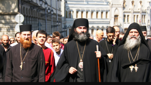 Georgian priests lead anti-cannabis march