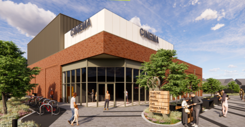 Artist's impression of a new cinema to be built as part of a development in Forest Road