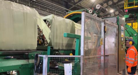 Waste being processed at Longue Hougue