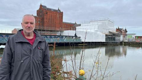 Councillor Steve Holland at Corporation Road Bridge