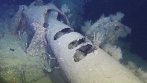 The underwater wreck of the SM UC-55 submarine