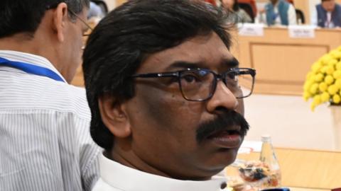 Jharkhand's former chief minister Hemant Soren in New Delhi on 6 October 2023