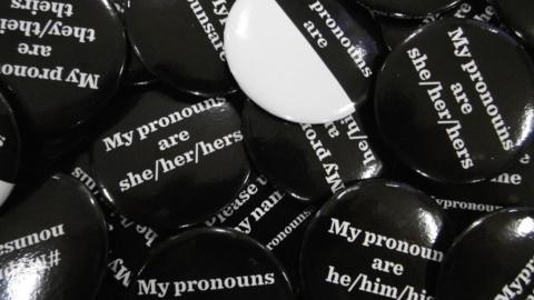 The #MyPronounsAre badges will be voluntary to wear