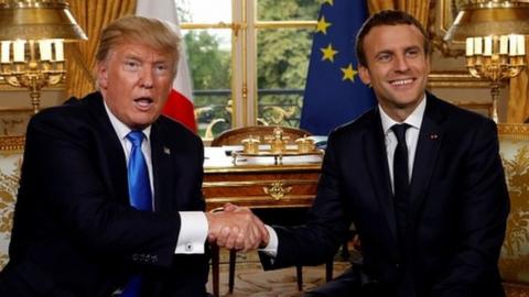 Donald Trump and Emmanuel Macron