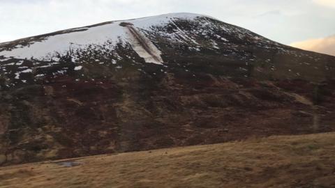 Avalanche debris at Drumochter