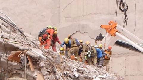 Rescuers in Mexico City
