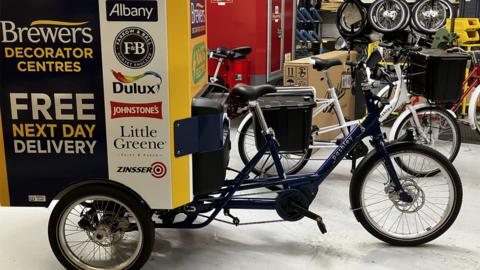 Electric cargo bike at Pashley factory