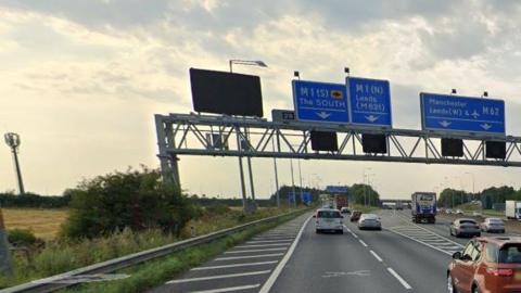 Slip road at J29 of the M62