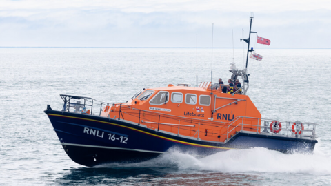 The St Hellier lifeboat at sea