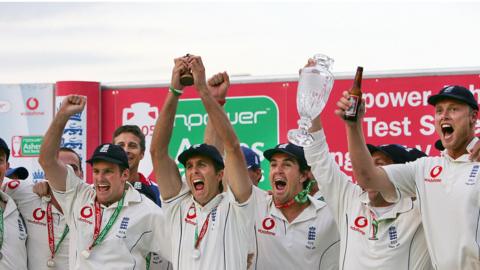 England celebrate winning 2005 Ashes