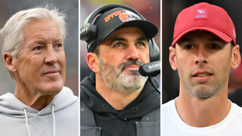 Las Vegas Raiders head coach Pete Carroll, Cleveland Browns' Kevin Stefanski and the Arizona Cardinals' Jonathan Gannon 