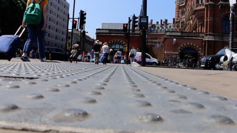 Tactile paving seen on the street