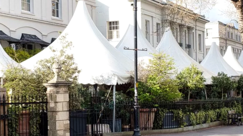 Marquees outside the No 131 restaurant