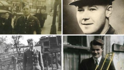 Four crewmen who died in the crash - Flt Sgt Ernest Hansom, Flt Lt Leonard West and aircraftmen Roy Ousley and Neville Jones