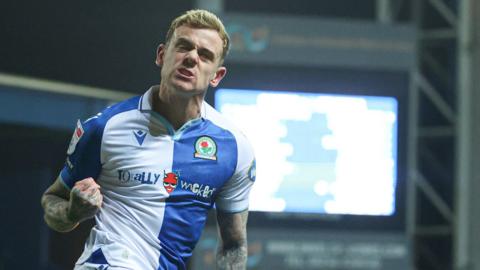 Blackburn Rovers' Sammie Szmodics scoring against Millwall