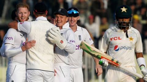 Ben Stokes celebrates a wicket