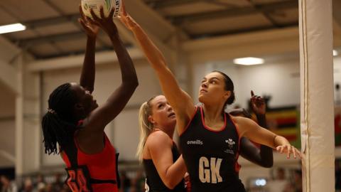 Action from Welsh Feathers' defeat by Uganda