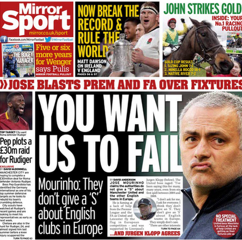 Saturday's Daily Mirror