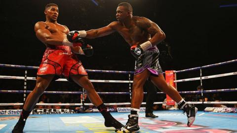 Anthony Joshua dodges Dillian Whyte's punch at The O2 Arena