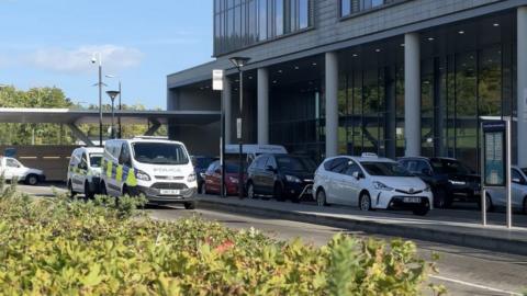 Police outside Tunbridge Wells Hospital