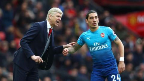 Arsene Wenger and Hector Bellerin