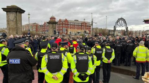 Police officers were among those who attended the memorial service