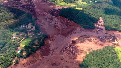 The collapsed dam in Brazil