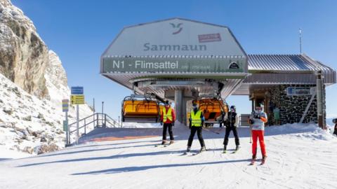 Ski lifts at Ischgl in early December