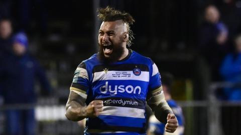 Nathan Hughes celebrates Bath's win