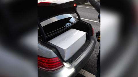 A box in the boot of a car