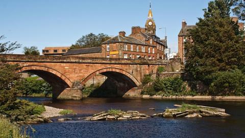 The River Annan, Annan Bridge and Town Hall, Dumfries and Galloway