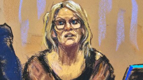 Courtroom sketch of Stormy Daniels