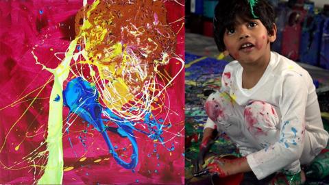 At age 4, Advait Kolarkar has already held three exhibitions and sold his paintings for thousands.