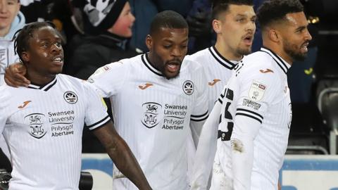 Swansea celebrate goal