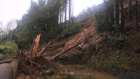 Scene of the landslide