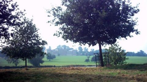 Heveningham Hall in distance
