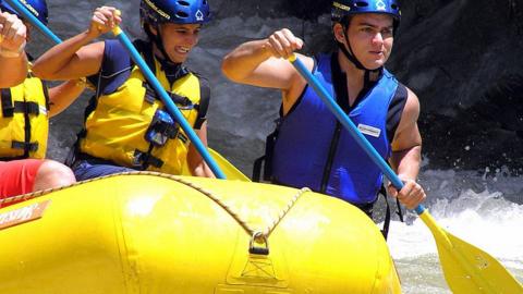 Rafters on the Acequia river in Venezuela in 2005 - the river is one of those affected by landslides