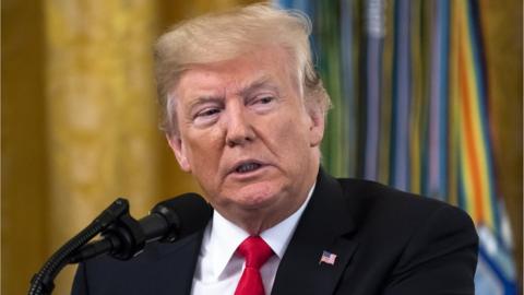 US President Donald Trump at an awards ceremony at the White House, 22 August 2018