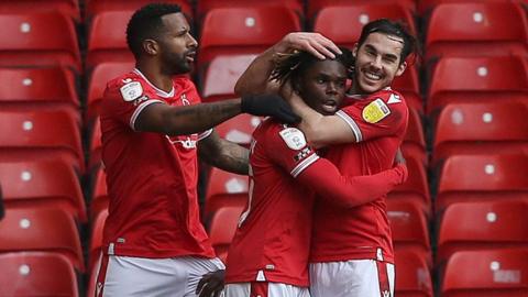 Nottingham Forest players celebrate