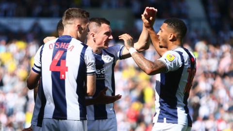 Action from West Brom v Hull