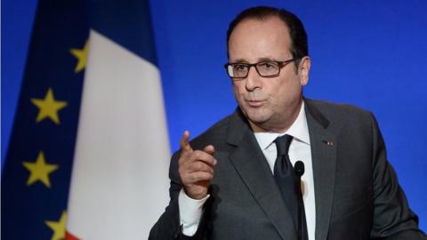 In this picture, French President Francois Hollande delivers a speech in Paris on 6 October, 2016