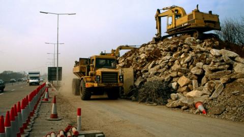 Roadworks on the M4 in 2007