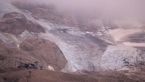 Glacier collapses in Italian alps