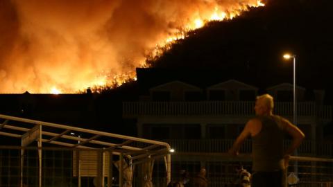 Flames at Stobrec in Croatia