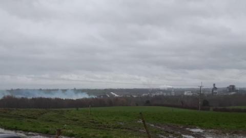 Smoke from the factory in Wrexham