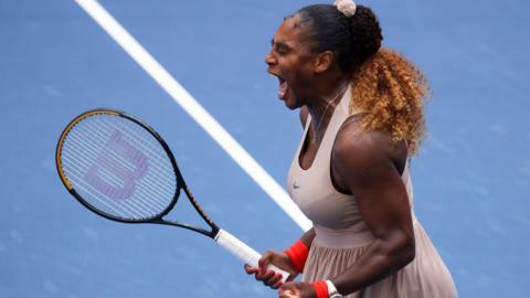 Serena Williams celebrates