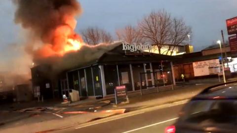 Fire at Big Johns in Leicester