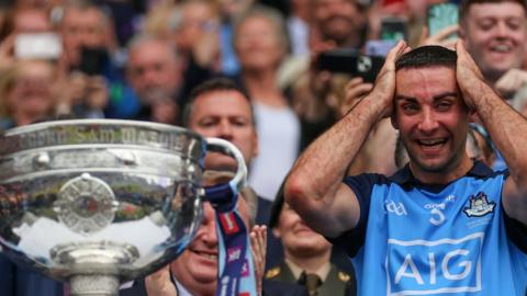 James McCarthy with the Sam Maguire