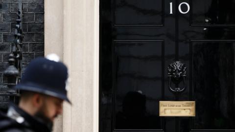 A police officer outside No 10