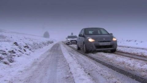 A yellow weather warning for snow is in place until Wednesday